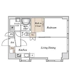 スペーシア池尻大橋 7階1LDKの間取り