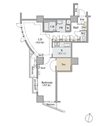 コラム神泉 1LDKの間取図画像