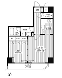 グランハイツ代々木 1LDKの間取図画像