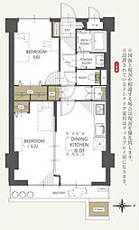 ビッグ武蔵野小手指 2LDKの間取図画像