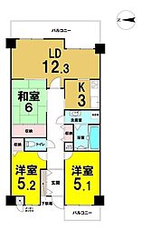 グラン・ドムール茨木 3LDKの間取図画像