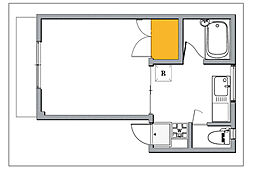 操山Kマンション 1Kの間取図画像