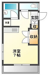 ミリオンバレィA ワンルームの間取図画像