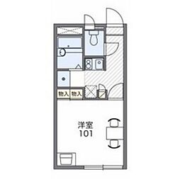 レオパレス大田南館 1Kの間取図画像