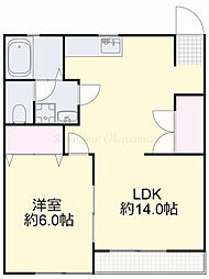 ララ松崎 1LDKの間取図画像