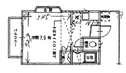 ステージア南方 ワンルームの間取図画像