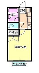 メゾンすみれA 1Kの間取図画像