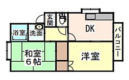 ウインズ下中野A 2DKの間取図画像