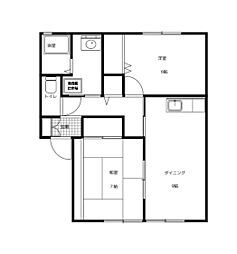 コンフォールみよし 2DKの間取図画像