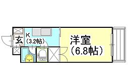 パークアベニュー伊島 1Kの間取図画像