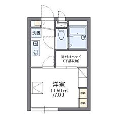 レオパレスグランドゥール横井上 1Kの間取図画像