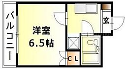 レナジア中納言 1Kの間取図画像