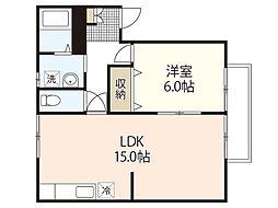 ヴィラフローレルA 1LDKの間取図画像