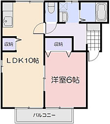 スカイガーデン関 1LDKの間取図画像