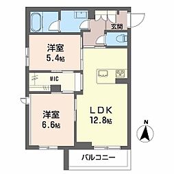 セレーノ野田 2LDKの間取図画像