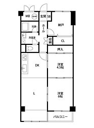 エバーグリーン柳町 3LDKの間取図画像