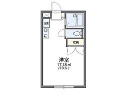 レオパレスウイング近藤 ワンルームの間取図画像