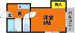 BRUNO浜第一 1Kの間取図画像