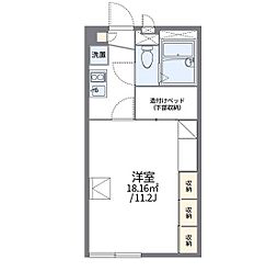 レオパレスOkura 1Kの間取図画像