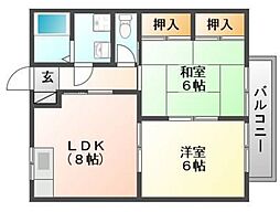 グリーンピュア浦安 2LDKの間取図画像