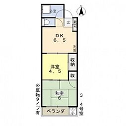 林ビル 2DKの間取図画像