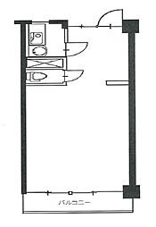 アレズ3番館 ワンルームの間取図画像