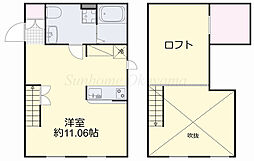 岡山市北区津倉町1丁目アパート ワンルームの間取図画像