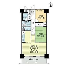ライオンズマンション岡山南 2LDKの間取図画像