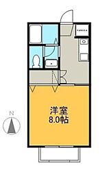 アルバビエントA 1Kの間取図画像
