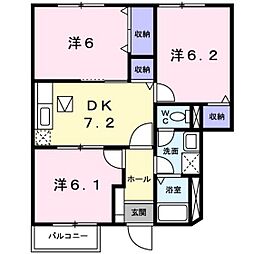 ファミール・ビラB 3DKの間取図画像