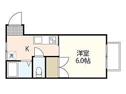 コーポe 1DKの間取図画像