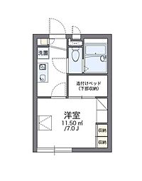 レオパレスルリーム2 1Kの間取図画像
