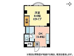 グレースシャトル伊島 1DKの間取図画像