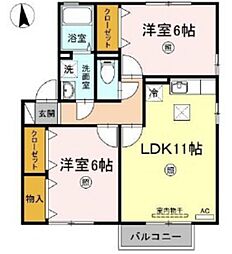 セジュール光永 2LDKの間取図画像