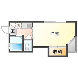 アメニティーハウス重実 1Kの間取図画像