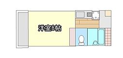 かずみね 1Kの間取図画像
