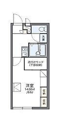 レオパレス津島 1Kの間取図画像