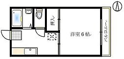 コーポ樹林 1Kの間取図画像