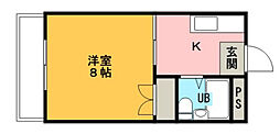 コーポ山中 1Kの間取図画像