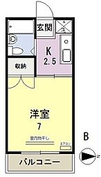 セリーヌ伊島 1Kの間取図画像