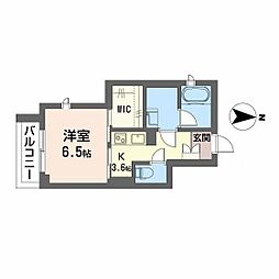 ウエストハイツ 1Kの間取図画像