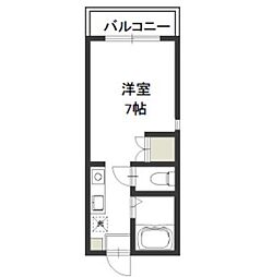 プリ・メゾン岡山津倉 1Kの間取図画像