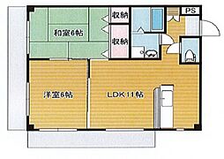 スペランザ江並 2LDKの間取図画像