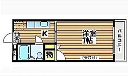 辻村マンション 1Kの間取図画像
