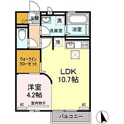 メゾンエミグラントB 1LDKの間取図画像