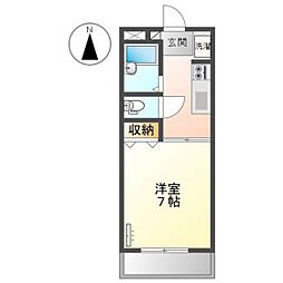 プロニティ・ワン 1Kの間取図画像
