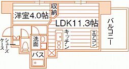 グランエターナ岡山3 1LDKの間取図画像