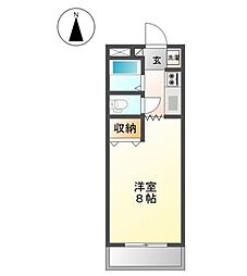 メゾンひまわり 1Kの間取図画像