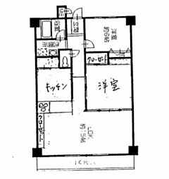 サニーハイム岡山 2LDKの間取図画像