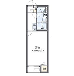 クレイノ木屋 1Kの間取図画像